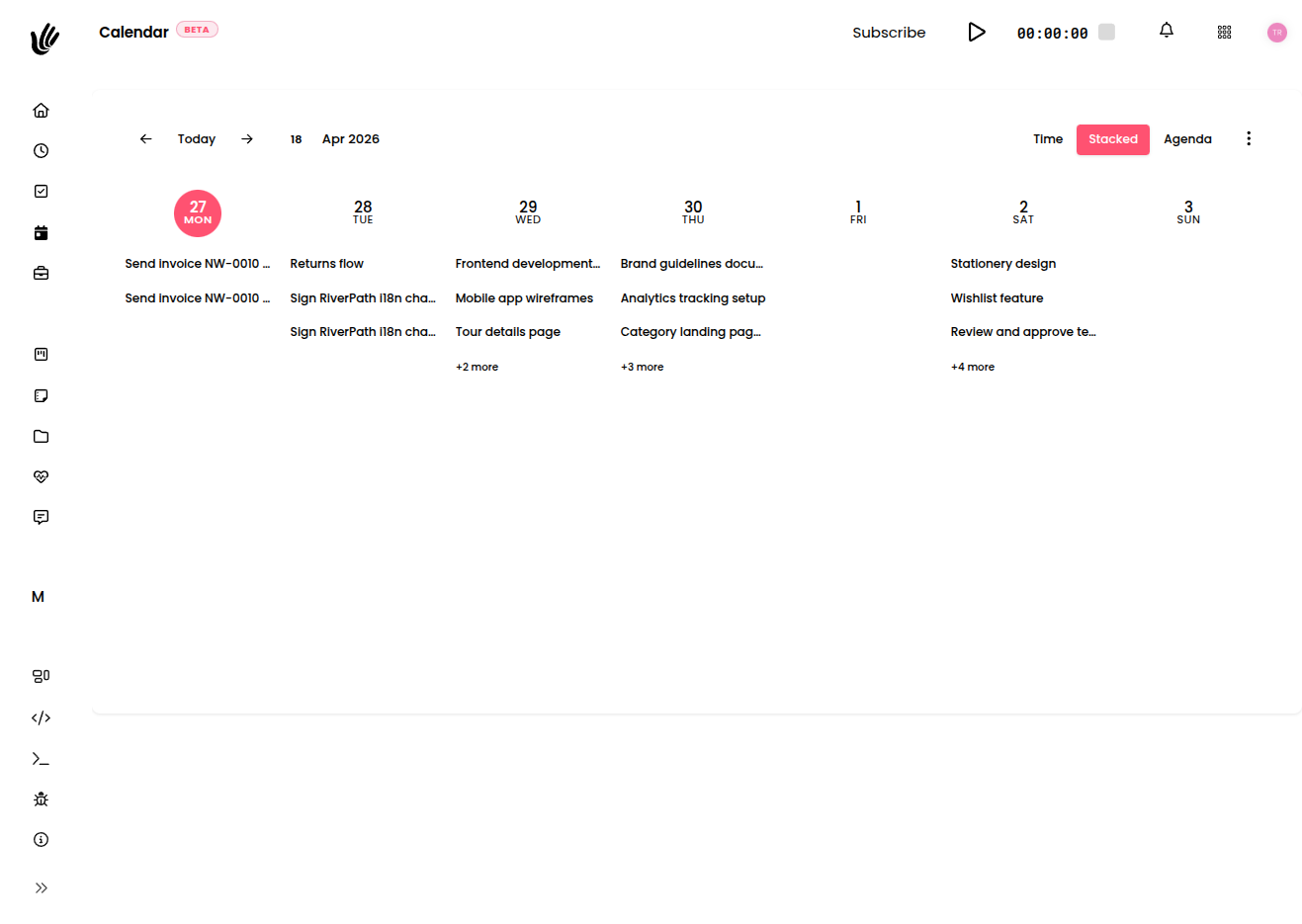 Absence management software in Heyweek — calendar view